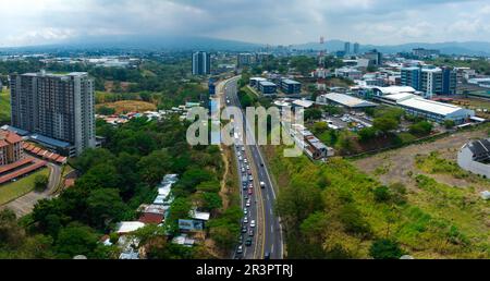 Belle vue aérienne de la ville de Costa Ricas San Jose Banque D'Images