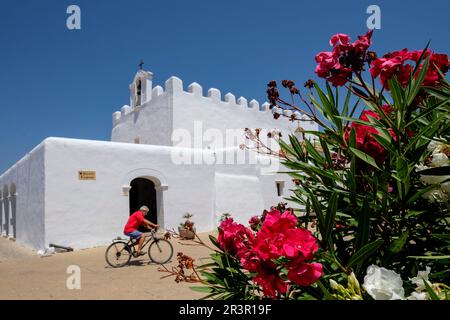 Eglise de Sant Jordi, originaria del siglo XV, Sant Jordi de Ses Salines, Ibiza, Baléares, Espagne. Banque D'Images