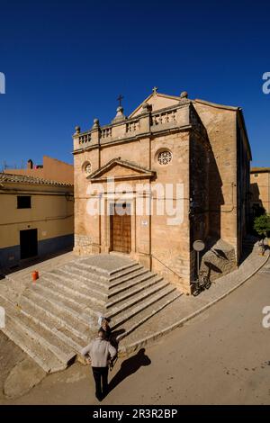 Glesia de Sant Cristòfol, Biniali, Sencelles, Pla de Mallorca, Majorque, Iles Baléares, Espagne, Europe. Banque D'Images