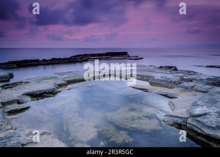 Delta beach, dans la municipalité de Llucmajor, Majorque, Iles Baléares, Espagne, Europe. Banque D'Images