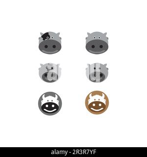 Logo vache icône vecteur modèle illustration design Illustration de Vecteur