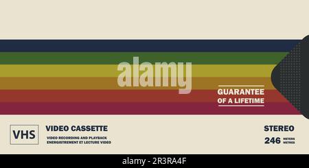 Arrière-plan de l'ancienne cassette vidéo. Vieille école et retour à 90s concept de fond. Illustration de Vecteur