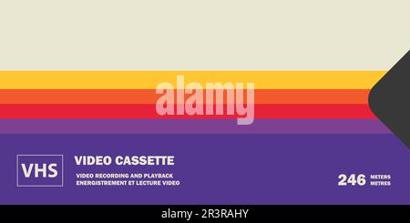 Arrière-plan de l'ancienne cassette vidéo. Vieille école et retour à 90s concept de fond. Illustration de Vecteur