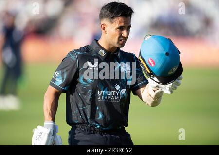 Northampton 24 mai :Brett d'Oliveira (capitaine) RAPIDES DE WORCESTERSHIRE pendant le match de Blast Vitality T20 entre les Steelbacks de Northamptonshire et les rapides de Worcestershire au sol du comté Northampton Angleterre . Banque D'Images