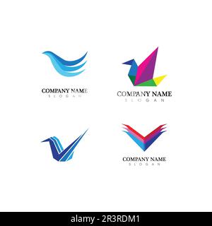 Aile d'oiseau Colombe Modèle Logo vector illustration Illustration de Vecteur