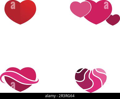 Logo de l'amour et symboles du jour de la Saint-Valentin application Vector Template icons Illustration de Vecteur