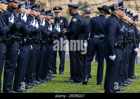 Remise des diplômes du département de police de Los Angeles à l'académie de police de Los Angeles. Banque D'Images