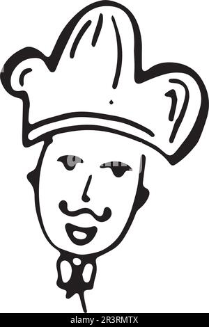 logo du chef cuisinier classique cuisine conception vectorielle Illustration de Vecteur