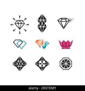 Logo vectoriel diamant modèle icône illustration design Illustration de Vecteur