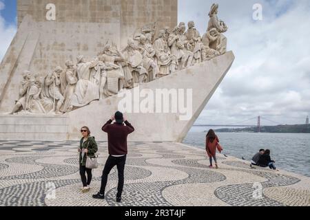 Monument aux découvertes , -Monument aux découvertes-, construit en 1960, Belém, Lisbonne, Portugal. Banque D'Images