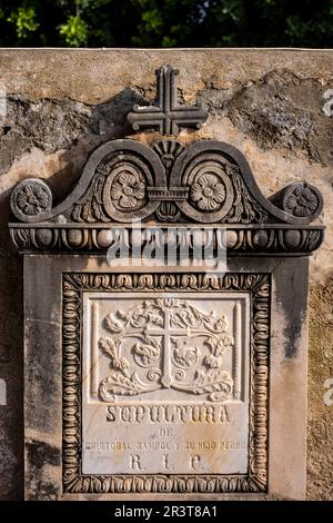 Cimetière Alaró, Majorque, Iles Baléares, Espagne. Banque D'Images