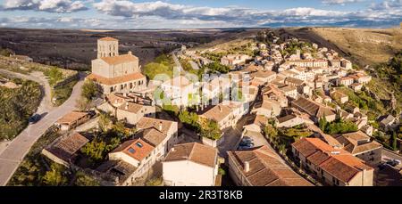 Église d'El Salvador, romane castillan, Sepúlveda., province de Ségovie, Espagne. Banque D'Images