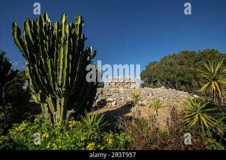 Talayot circulaire, conjunto de Capocorb Vell, prehistórico principios del primer milenio a. C. (Edad de Hierro), Monumento Histórico Artístico, Palma, Majorque, îles Baléares, Espagne. Banque D'Images