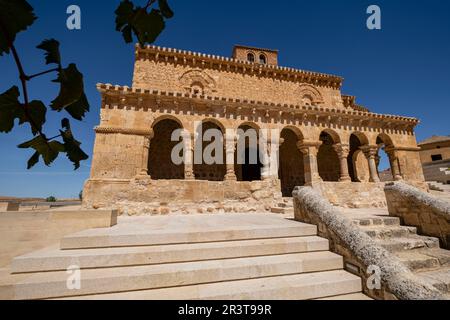 Eglise de San Miguel , 1081, San Esteban de Gormaz, Soria, Comunidad Autónoma de Castilla, l'Espagne, l'Europe. Banque D'Images