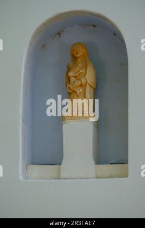 Iglesia de Jesús,. construida en el siglo XV, pueblo de Jesus, Ibiza, Baléares, Espagne. Banque D'Images