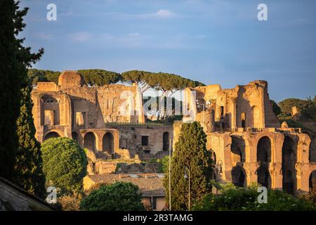 La Maison d'Auguste, Casa di Augusto. Résidence impériale de César Augustus, est l'une des ruines romaines les plus imposantes de la ville antique Palatin Hi Banque D'Images