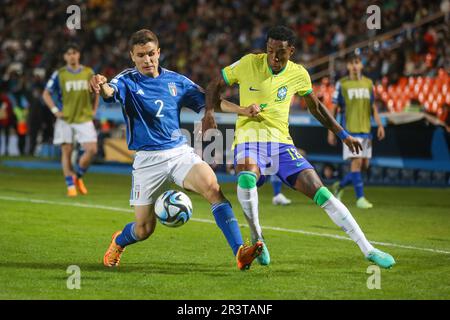 L'Italie a battu le Brésil 3-2 dans le premier match du Groupe D de la coupe du monde de la FIFA U20 Argentine 2023 au stade Mendoza sur 21 mai 2023 Banque D'Images