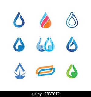 Logo Wave logo de forme ronde isolée. Logo bleu. Image de l'eau courante. Mer, océan, surface de la rivière. Illustration de Vecteur