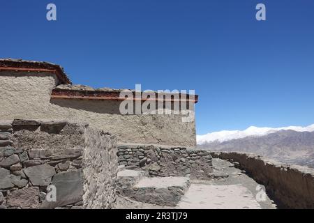 Escalier menant au Palais Stok à Ladakh, Inde Banque D'Images