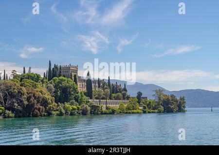 Vue de l'Isola del Garda Banque D'Images