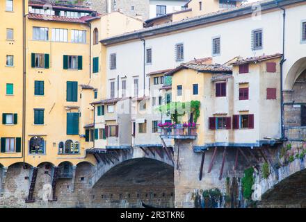 Détail de la célèbre Ponte Vecchio à Florence, Italie Banque D'Images