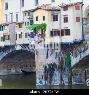 Détail de la célèbre Ponte Vecchio à Florence, Italie Banque D'Images