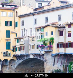 Détail de la célèbre Ponte Vecchio à Florence, Italie Banque D'Images