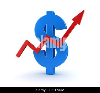 Graphique commercial avec symbole Dollar Banque D'Images