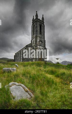 Église ruine, Dunlewey, comté Donegal, Dunlewy, ruine, Église Dunlewy, Église Dunlewey, Irlande Banque D'Images