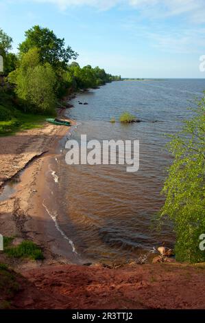 Grès rouge, lac Peipus, Kallaste, Estonie, États baltes Banque D'Images