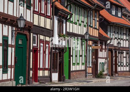 Maisons à colombages dans la ville à colombages de Wernigerode Banque D'Images