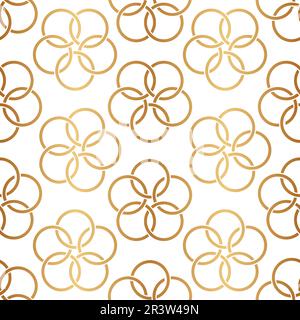 Motif fleuri sans couture. Arrière-plan doré répété. Design abstrait de luxe pour des tirages. Texture géométrique répétée. Répéter la géo graphique délicate Illustration de Vecteur