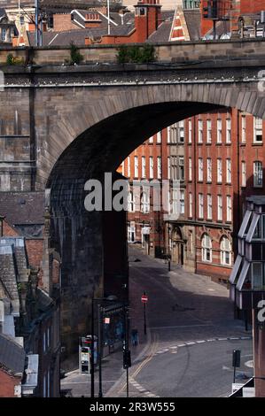 Arche de chemin de fer au-dessus de Sandhill, Newcastle upon Tyne Banque D'Images