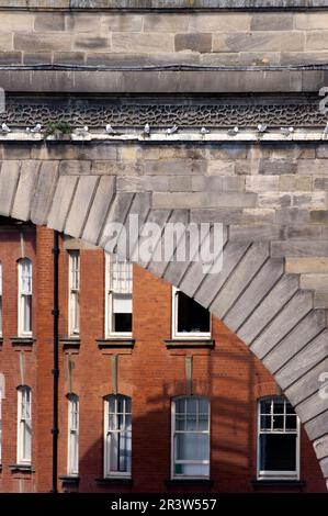 Détail de l'arche de chemin de fer au-dessus de Sandhill, Newcastle upon Tyne Banque D'Images