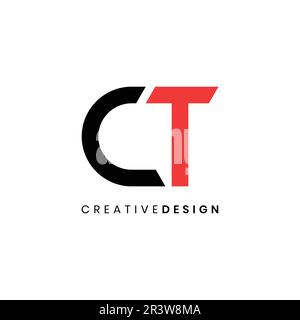 Design moderne minimaliste avec logo CT lettre. Concept de logo CT initial simple Illustration de Vecteur