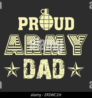 Fier Army DAD- T-shirt fête des pères Illustration de Vecteur