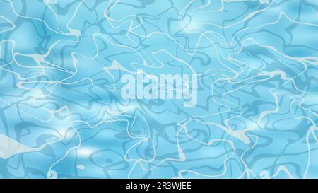Texture de l'eau bleu brillant. Fond d'ondulation de la mer, de l'océan ou de la piscine. Motif Azure avec surface d'eau brillante. Vagues abstraites avec toile de fond en mousse Illustration de Vecteur
