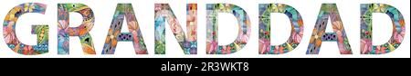 Décoration artistique peinte à la main. Dessin à la main le mot D'illustration GRAND-PÈRE pour t-shirt et autre décoration Illustration de Vecteur