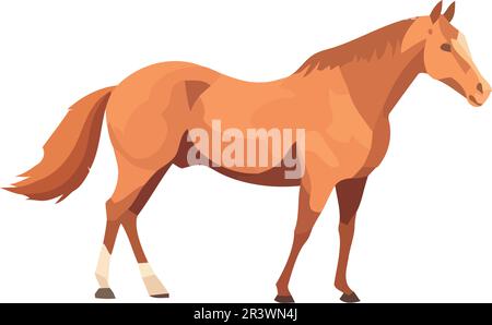 poney mignon dans un ranch rural Illustration de Vecteur