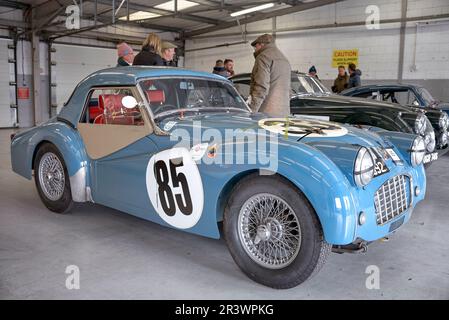 Triumph TR3 1956 voiture d'époque. 2023 VSCC Pomeroy Trophy voitures classiques circuit Silverstone Angleterre Royaume-Uni Banque D'Images