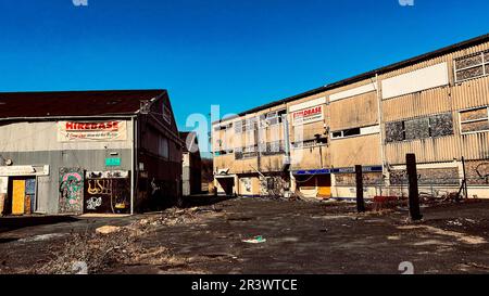 LES IMAGES montrent comment le stade de Coventry, qui était autrefois le point fort de la popularité pour accueillir des courses de course célèbres, est maintenant une ruine décrépite. Faites un voyage à pied Banque D'Images