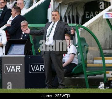 ÉDIMBOURG, ROYAUME-UNI. 24th mai 2023. Angelos Postecoglou, responsable celtique, lors du match entre Hibernian et Celtic dans le Cinch Premiership au Easter Road Stadium, Edimbourg, Midlothian, Royaume-Uni. 24/5/2023. Crédit : Ian Jacobs/Alay Live News Banque D'Images