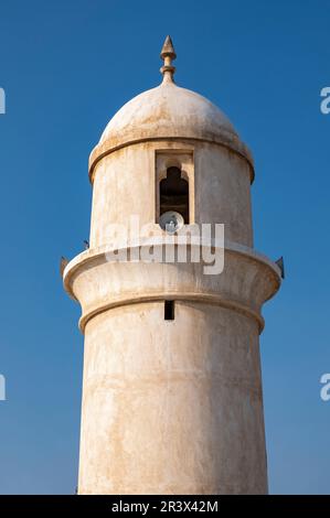 Minaret de la Mosquée occidentale de Souq Waqif, Doha, Qatar Banque D'Images