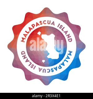 Logo poly bas de Malapascua Island. Logo de voyage dégradé coloré dans un style géométrique. Illustration de Vecteur