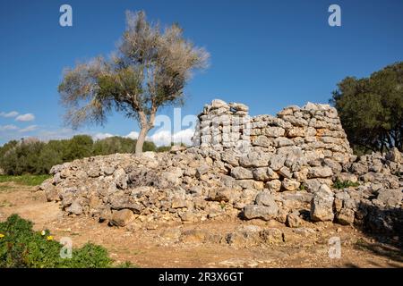 Talayot circulaire, conjunto de Capocorb Vell, prehistórico principios del primer milenio a. C. (Edad de Hierro), Monumento Histórico Artístico, Palma, Majorque, îles Baléares, Espagne. Banque D'Images