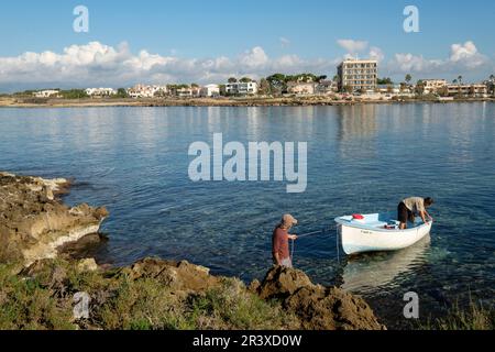 Site archéologique punique, Na Galera islet, Can Pastilla, à Palma, Majorque, îles Baléares, Espagne, Europe. Banque D'Images