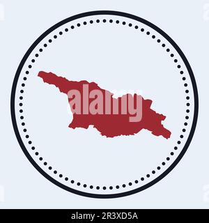 Timbre rond de Géorgie. Logo rond avec carte du pays et titre. Badge chic minimaliste Georgia avec carte. Illustration vectorielle. Illustration de Vecteur