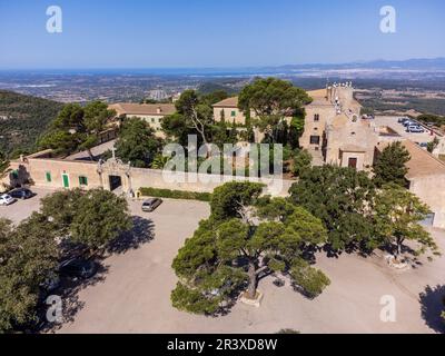 Sanctuaire de notre-Dame de Cura, Puig de Cura, Algaida, Majorque, Espagne. Banque D'Images