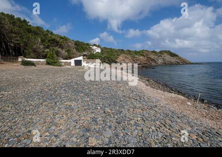 Plage de Tortuga, Parc naturel de s'Albufera des Grau, Minorque, Iles Baléares, Espagne. Banque D'Images