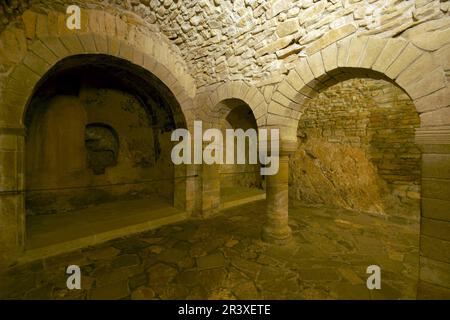 Monasterio de San Juan de la Peña,iglesia mozarabe(s.X) . Serrablo.Huesca.España. Banque D'Images